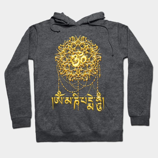 Om Mani Padme Hum - Golden Hoodie by Lucia